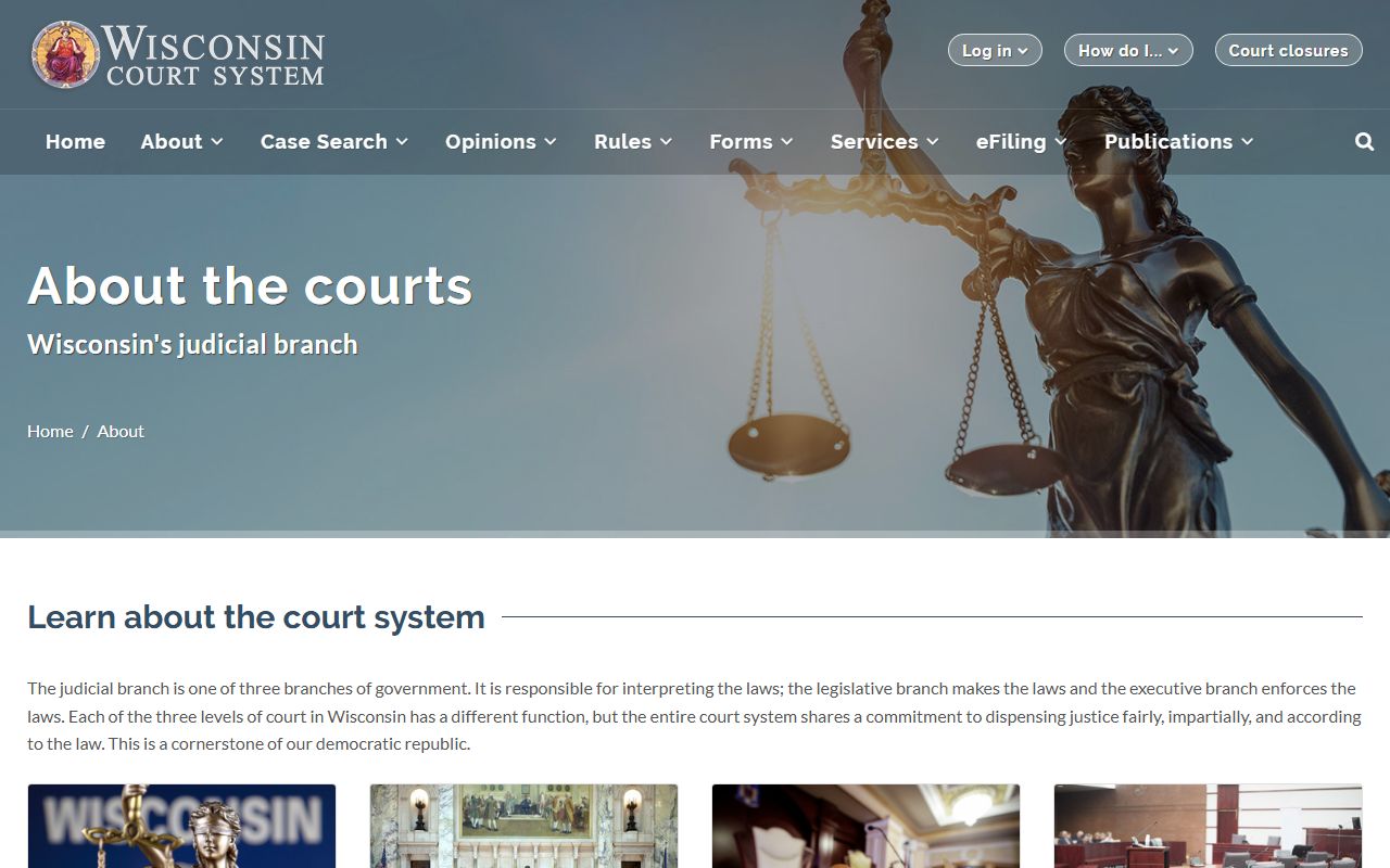 Wisconsin court system structure for criminal court records