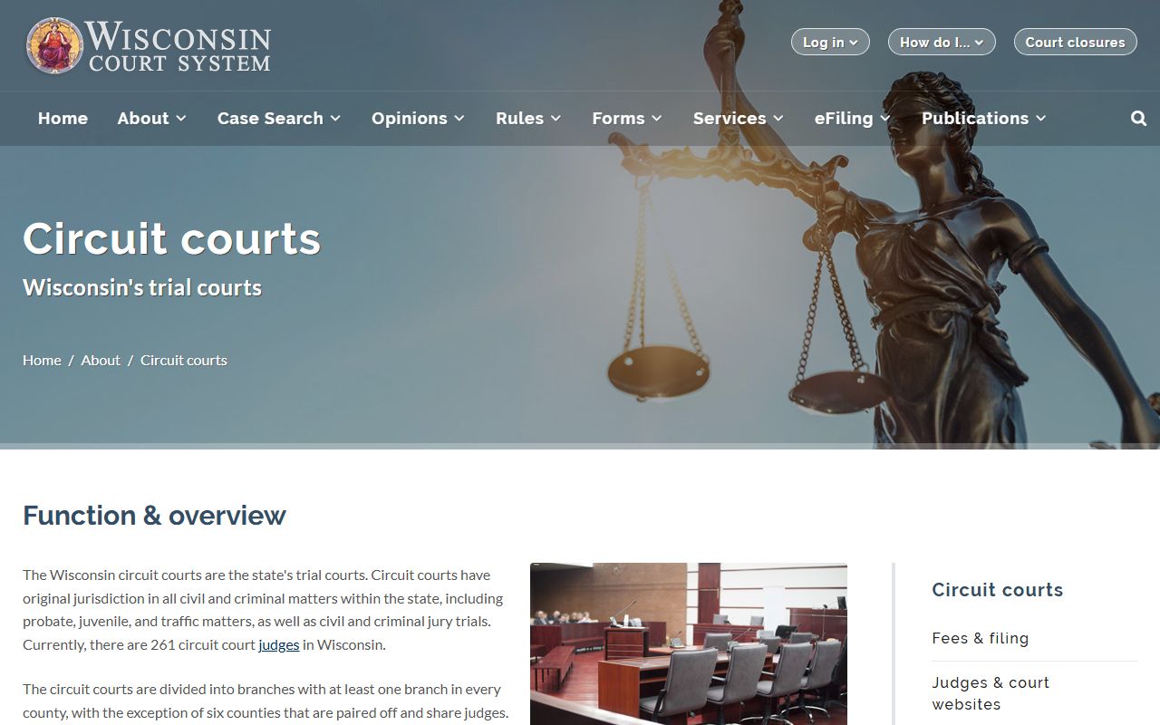 Wisconsin Circuit Courts overview for criminal court records